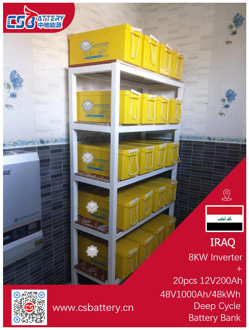 20PCS 12V200ah 48V1000Ah Project in IRAQ